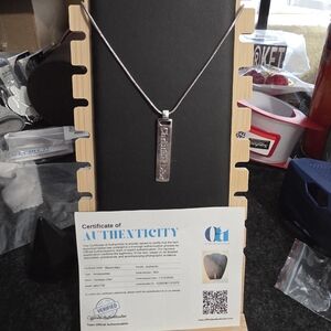 CHRISTIAN DIOR Necklace Pendant Chain AUTH Logo Silver CD Kawaii SN8 Plate